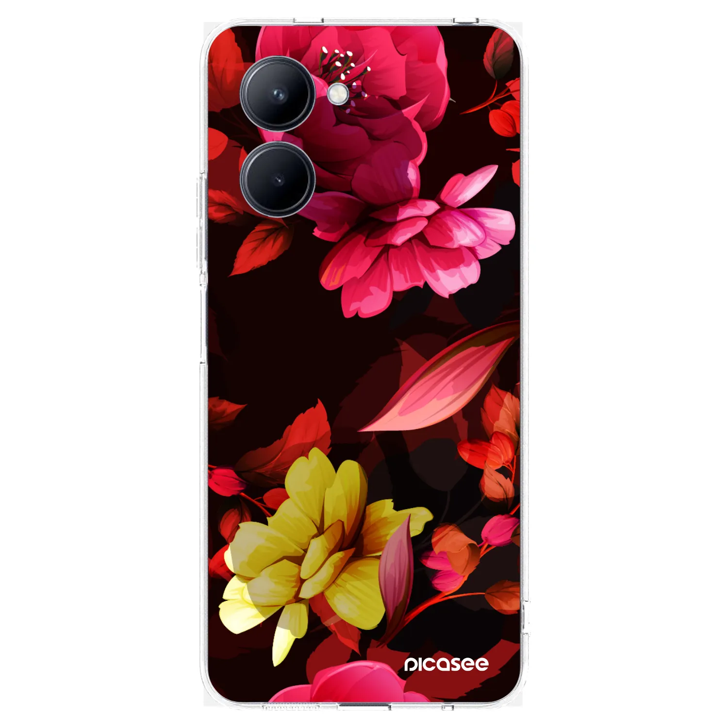 Picasee Realme C33 (2023) Hülle - Transparentes Silikon - Dark Peonny