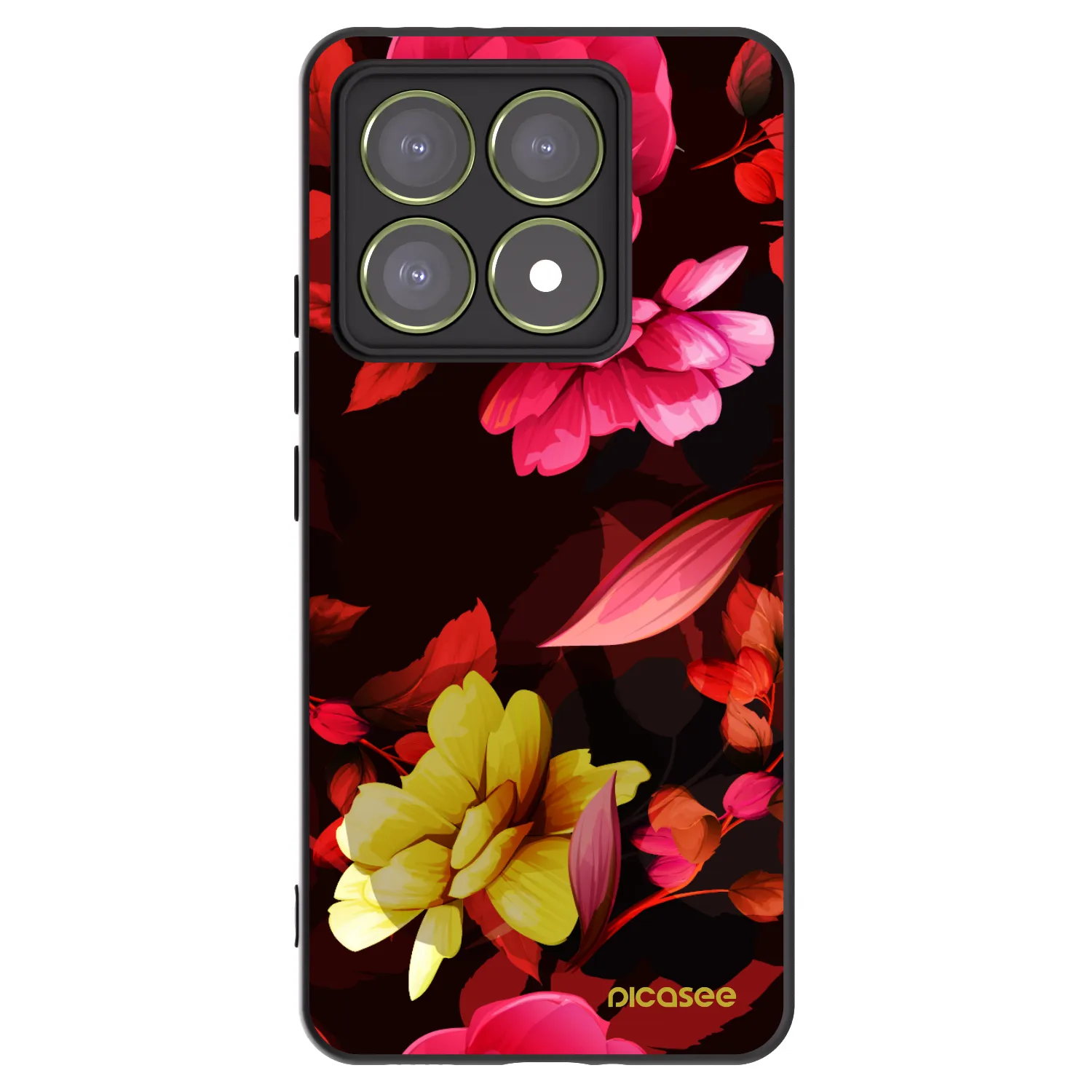 Picasee Xiaomi 14T Hülle - Schwarzes Silikon - Dark Peonny