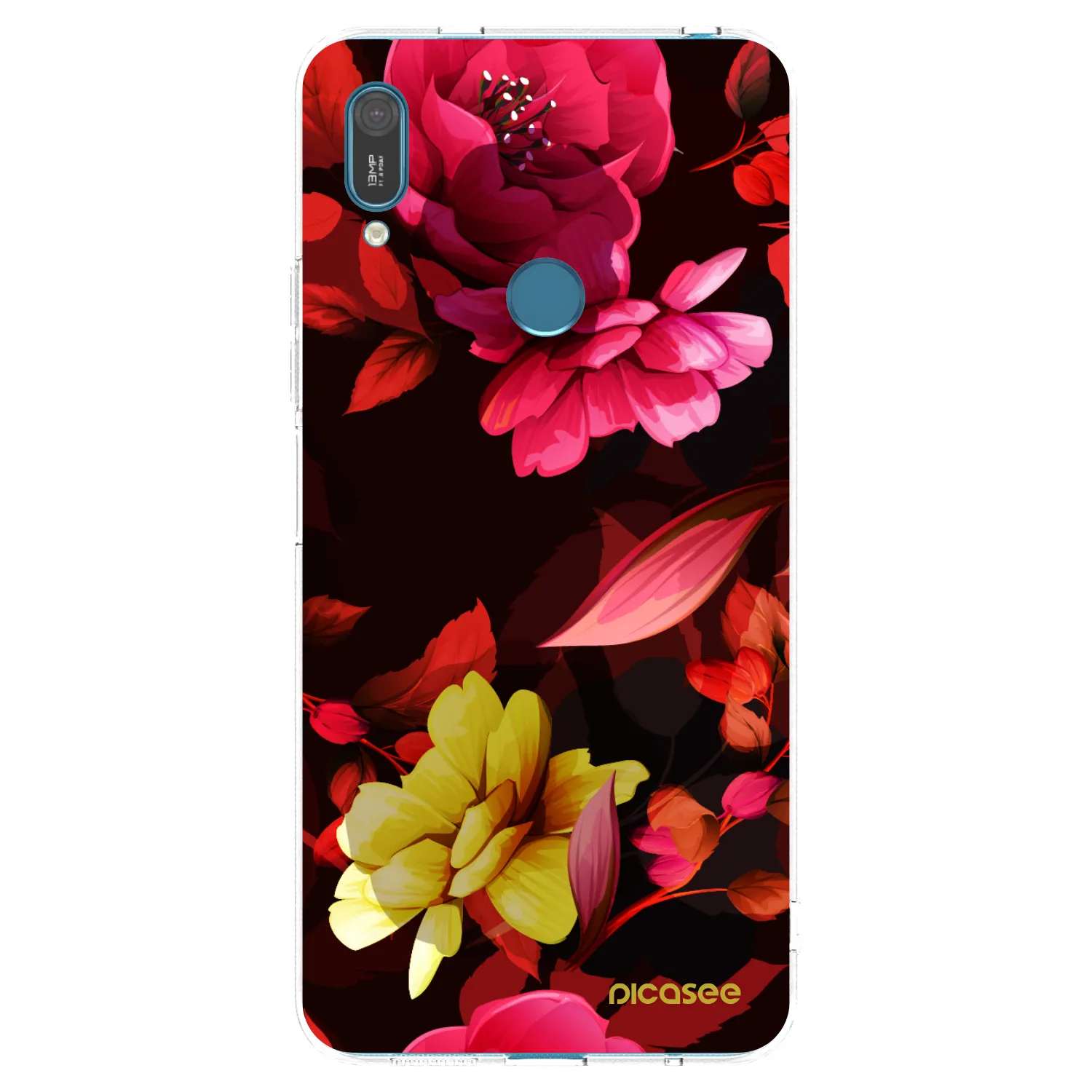 Picasee Huawei Y7 2019 Hülle - Transparentes Silikon - Dark Peonny