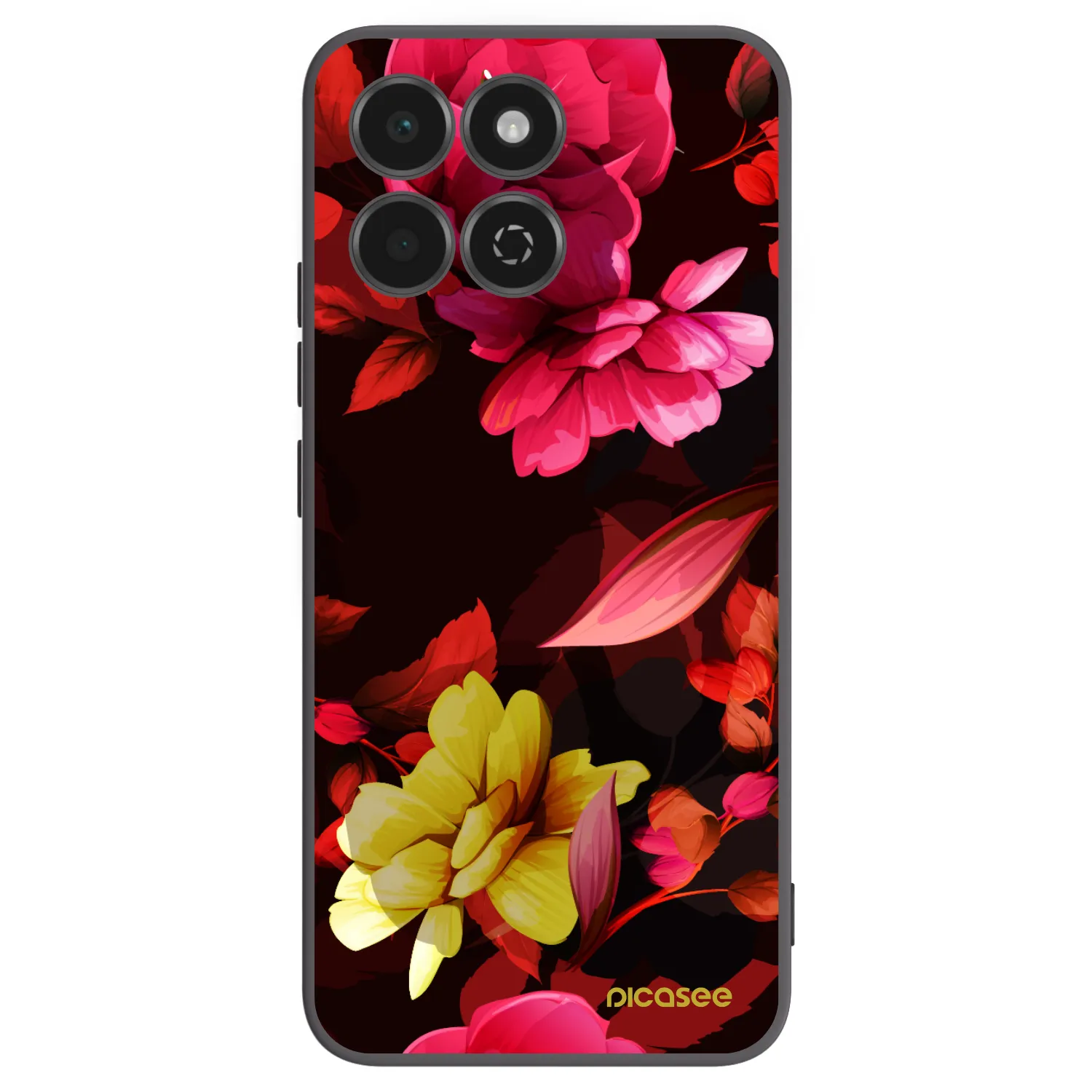 Picasee Honor 200 Smart 5G Hülle - Schwarzes Silikon - Dark Peonny