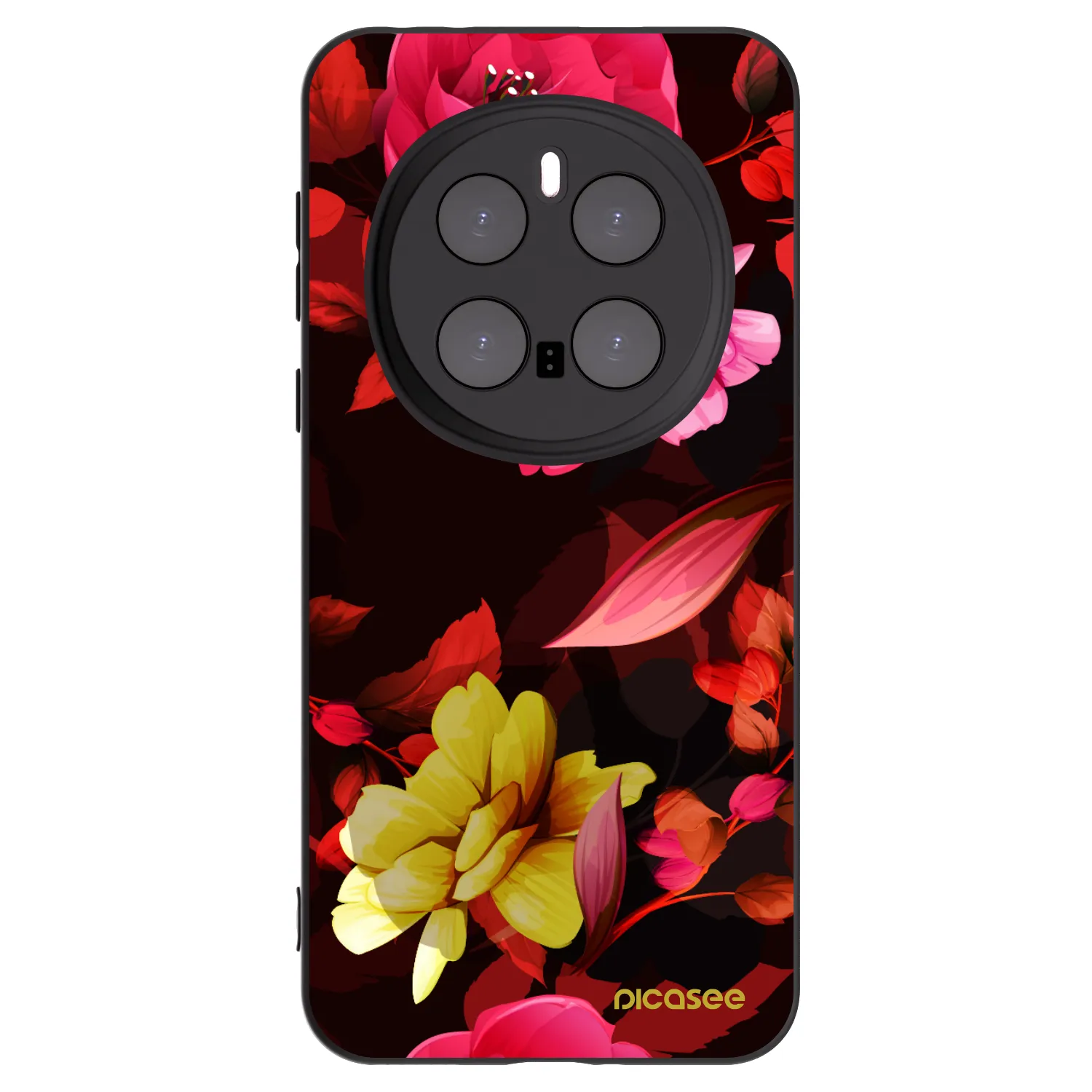 Picasee Honor Magic7 Pro 5G Hülle - Schwarzes Silikon - Dark Peonny