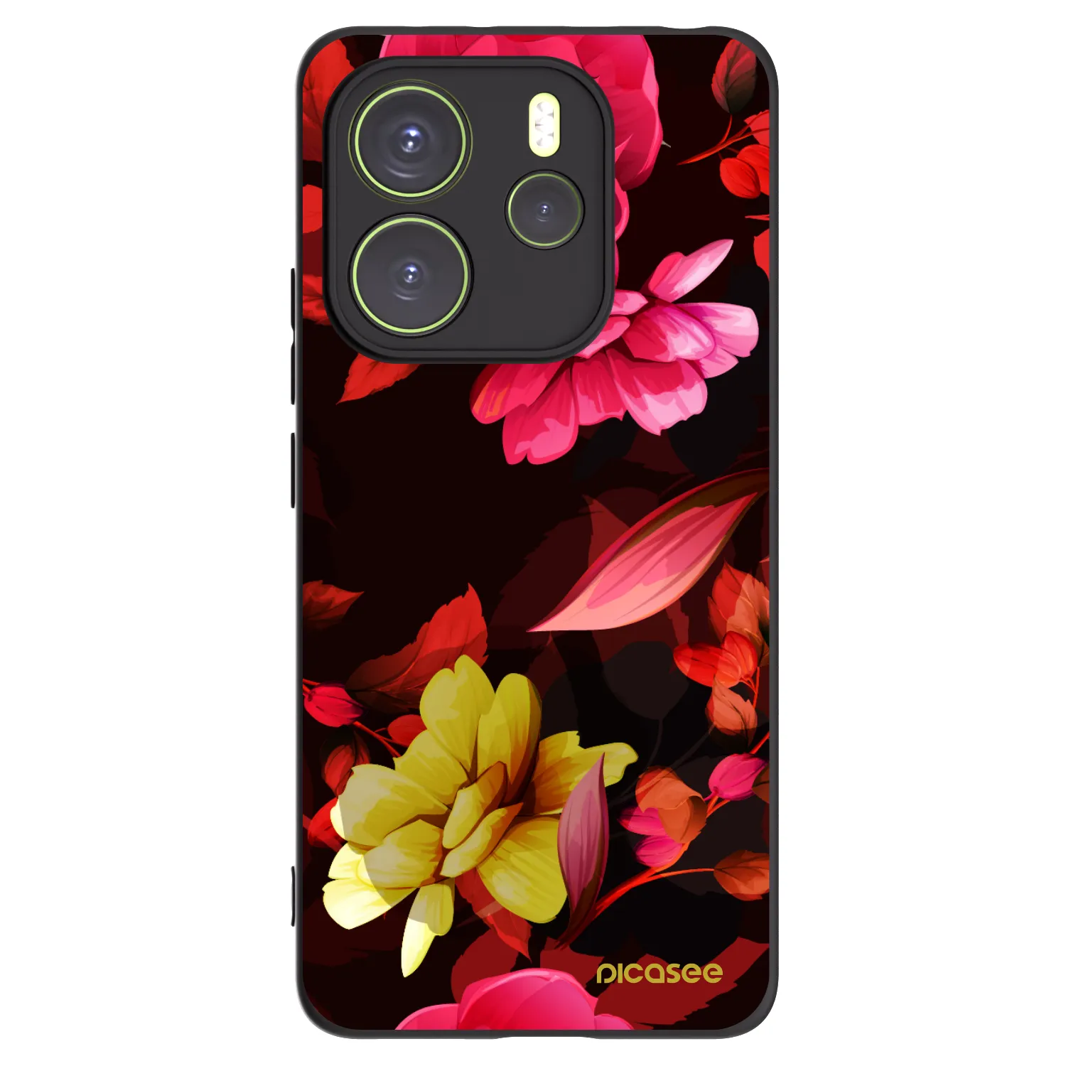 Picasee Xiaomi Redmi Note 14 4G Hülle - Schwarzes Silikon - Dark Peonny