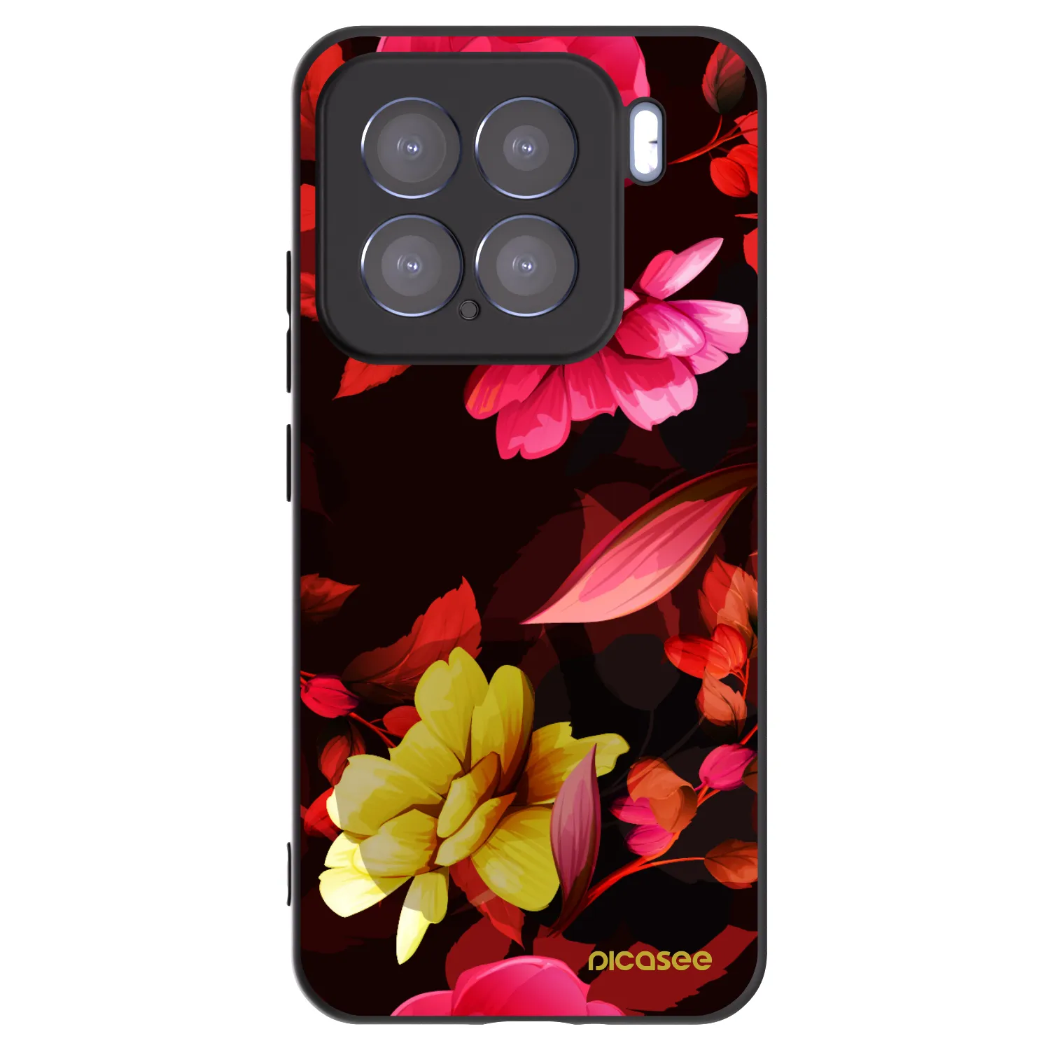 Picasee Xiaomi 15 Hülle - Schwarzes Silikon - Dark Peonny