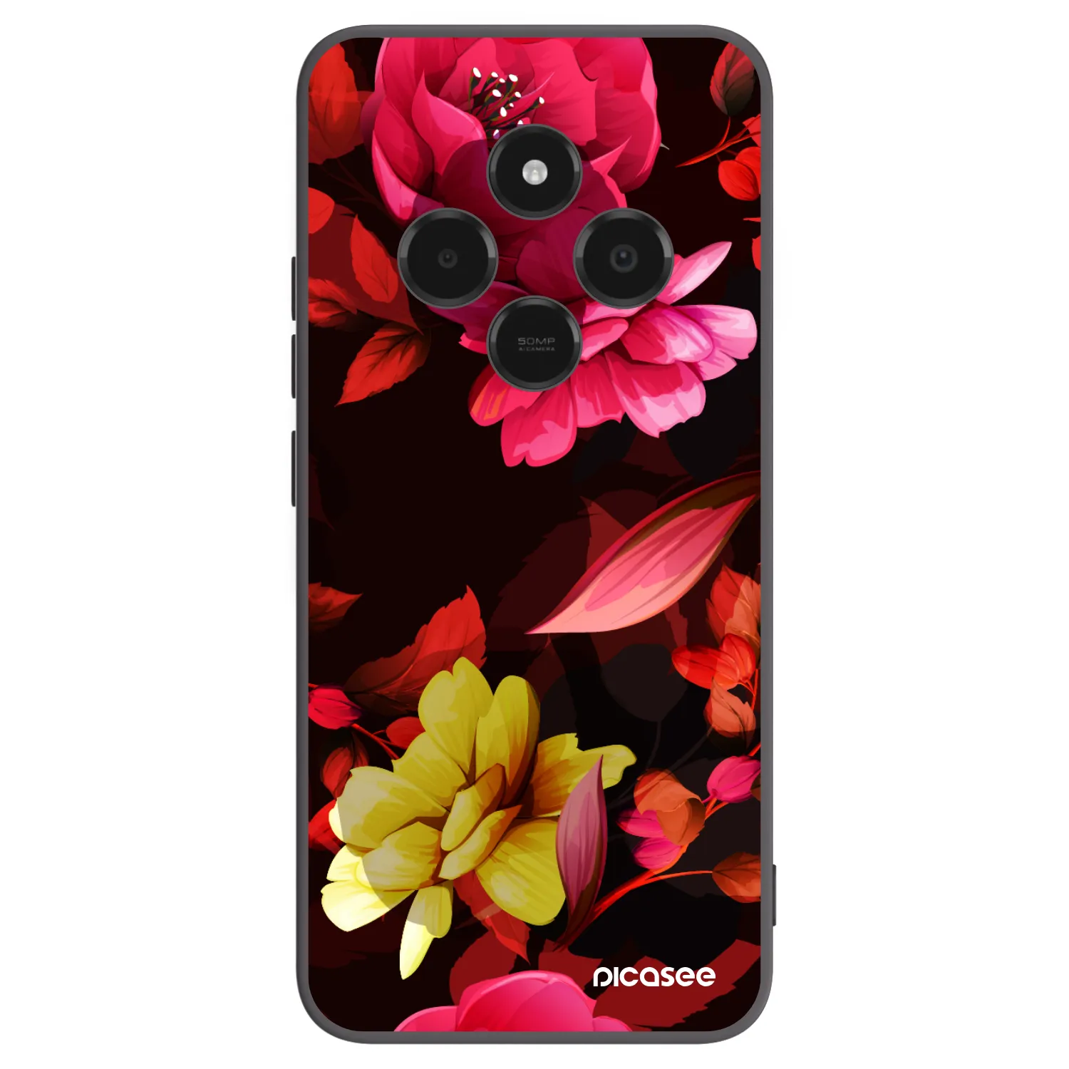 Picasee Xiaomi Poco C75 Hülle - Schwarzes Silikon - Dark Peonny