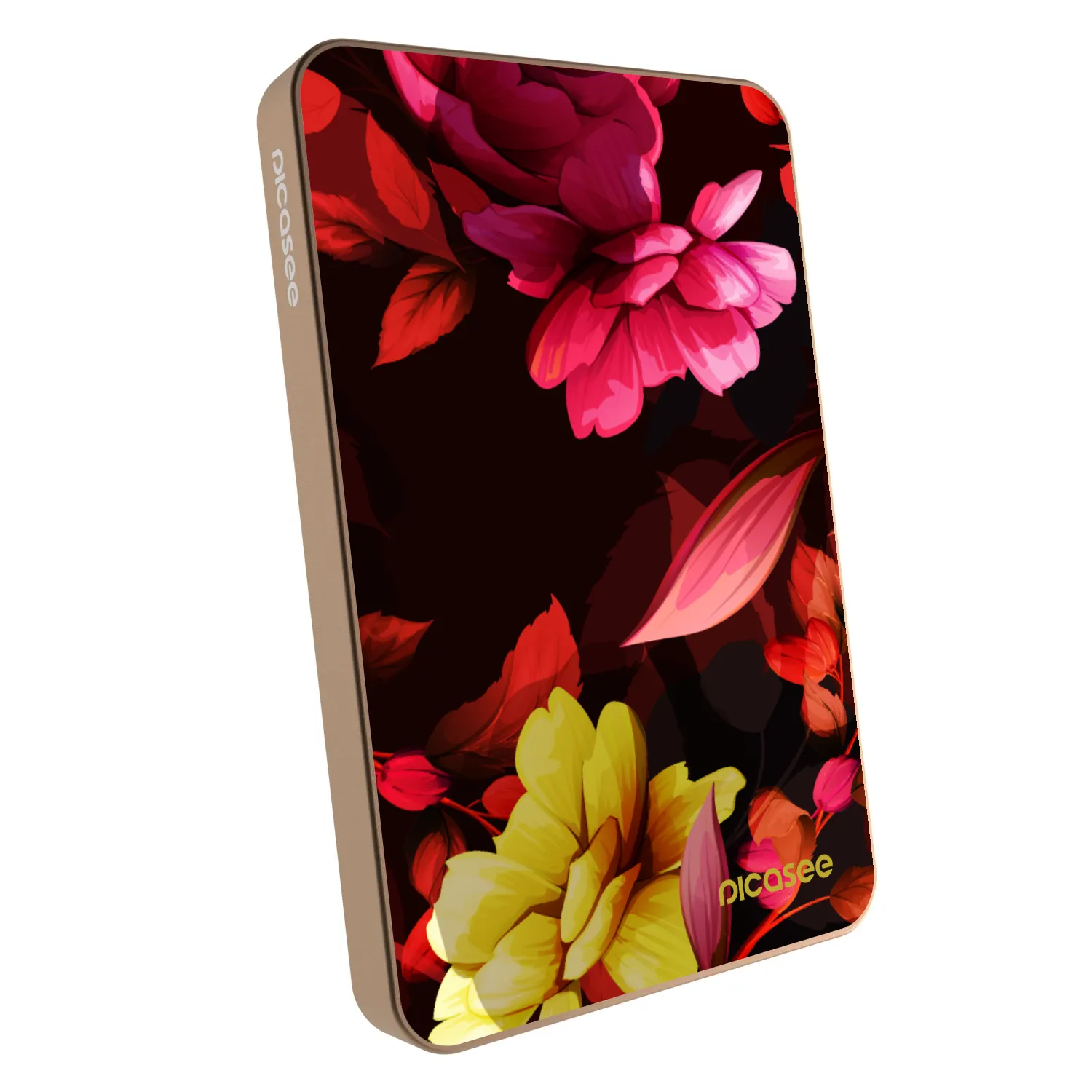 Picasee Powerbank mit MagSafe 5 000 mAh Golden - Dark Peonny