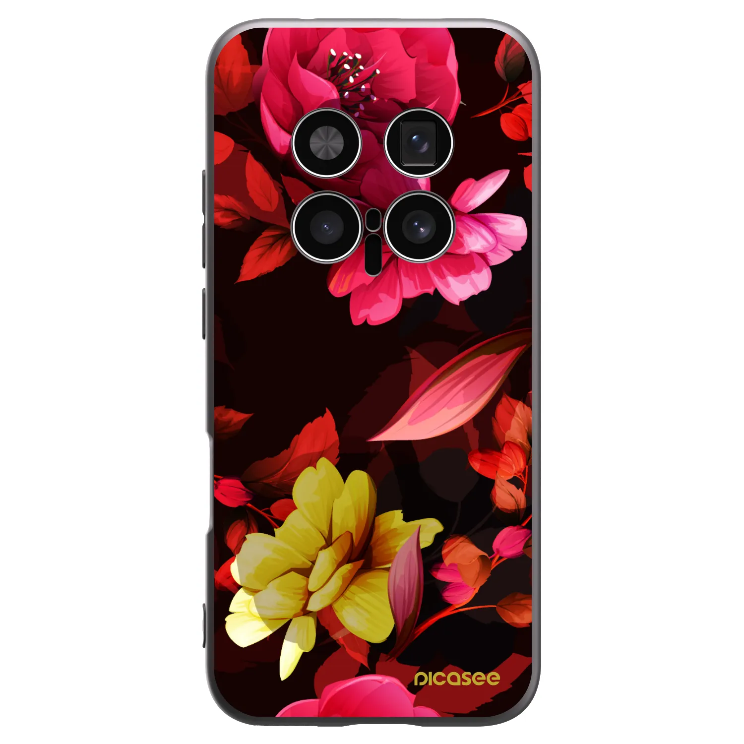 Picasee Honor Magic8 Pro 5G Hülle - Schwarzes Silikon - Dark Peonny