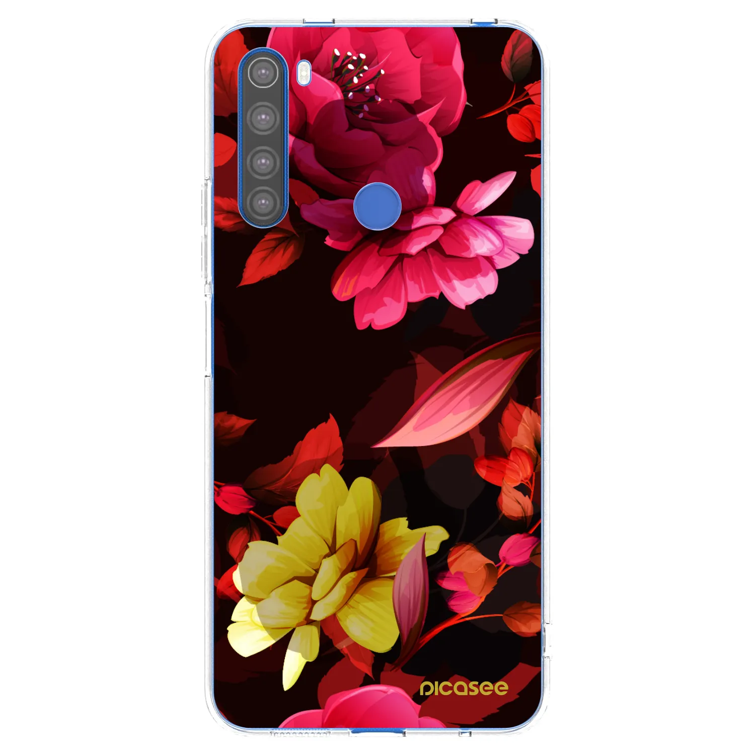 Picasee Xiaomi Redmi Note 8T Hülle - Transparentes Silikon - Dark Peonny