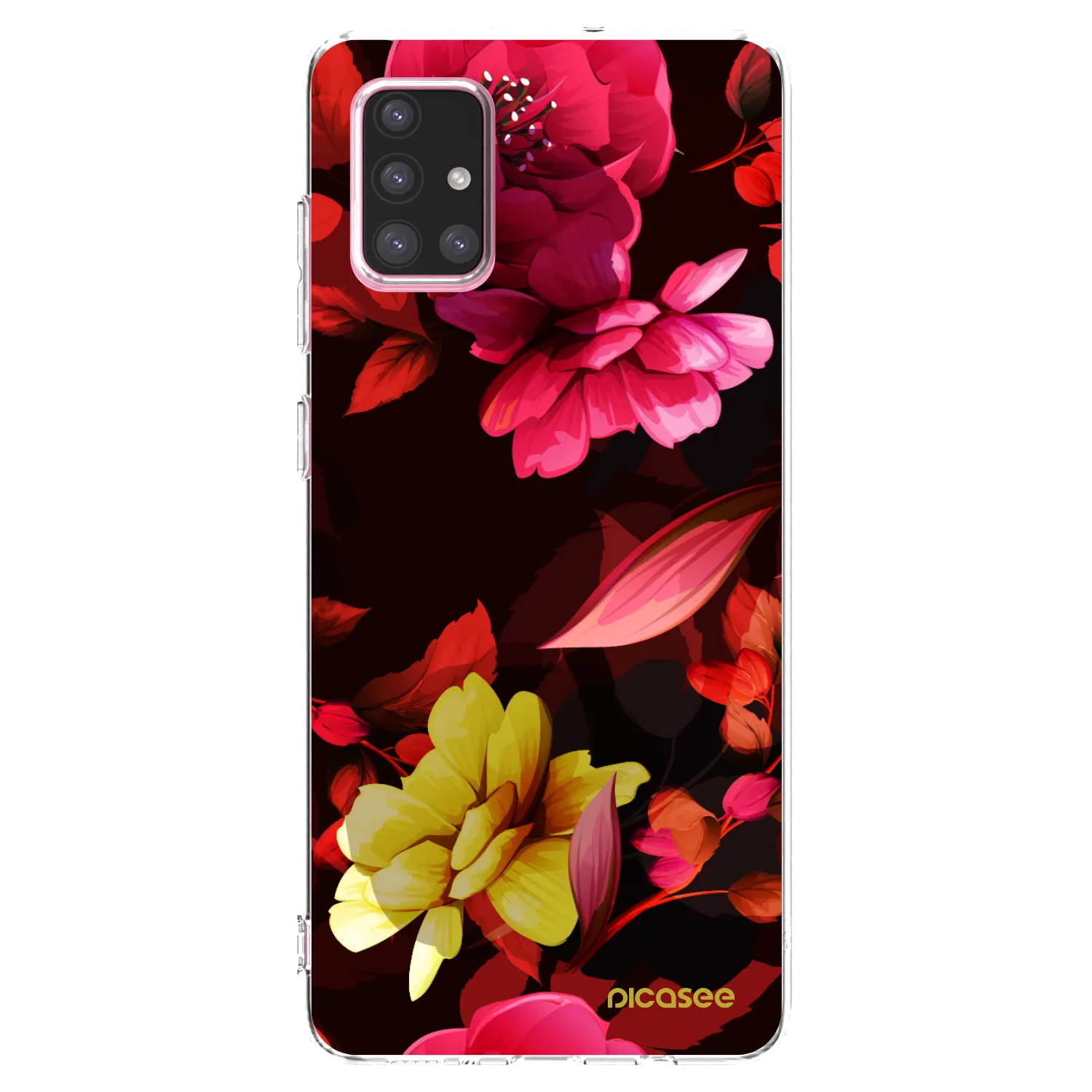 Picasee Samsung Galaxy A71 A715F Hülle - Transparentes Silikon - Dark Peonny