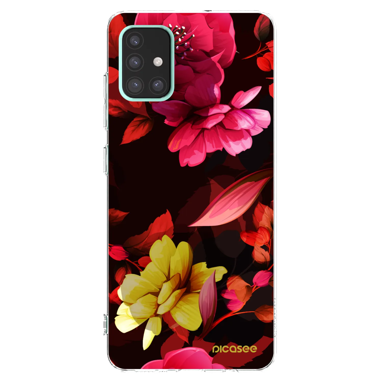 Picasee Samsung Galaxy A51 A515F Hülle - Transparentes Silikon - Dark Peonny