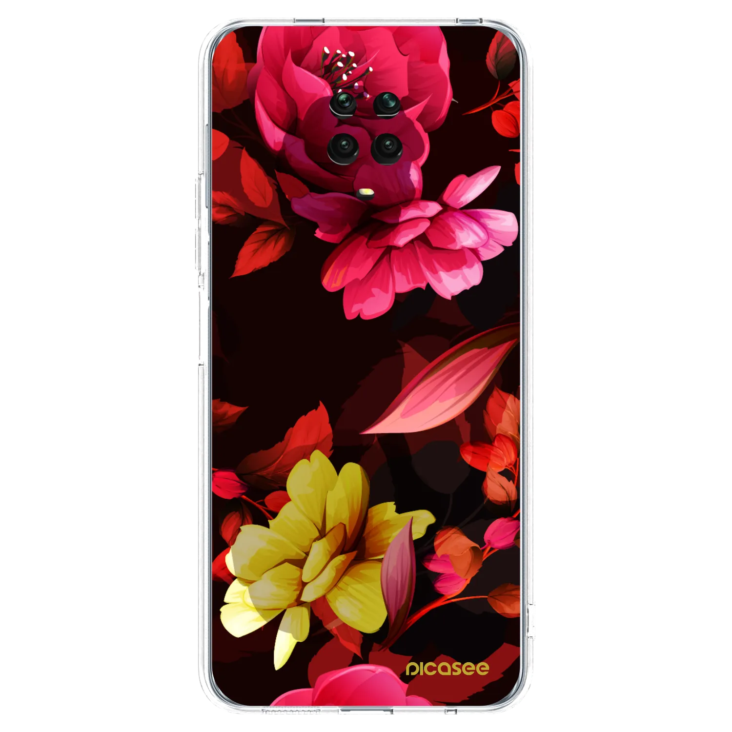 Picasee Xiaomi Redmi Note 9 Pro Hülle - Transparentes Silikon - Dark Peonny