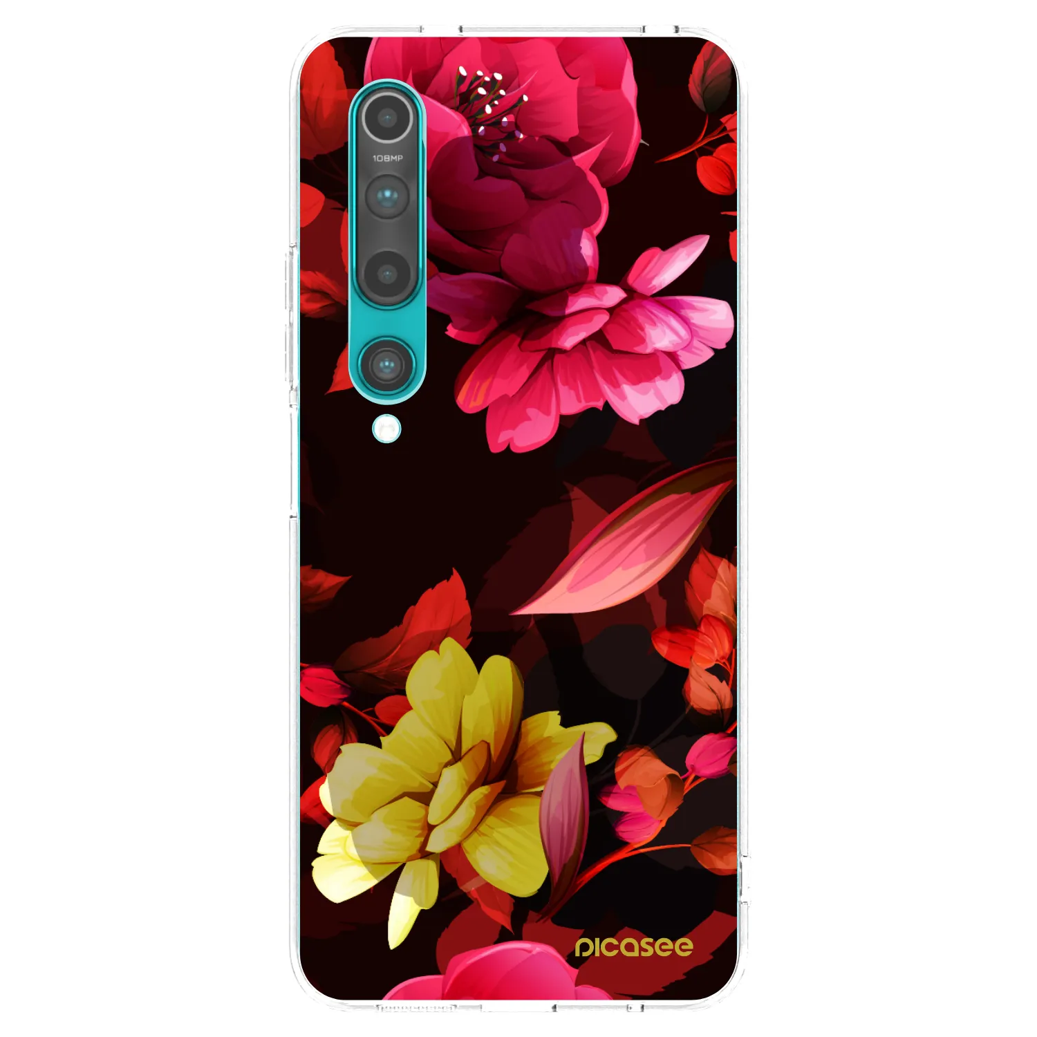 Picasee Xiaomi Mi 10 Hülle - Transparentes Silikon - Dark Peonny