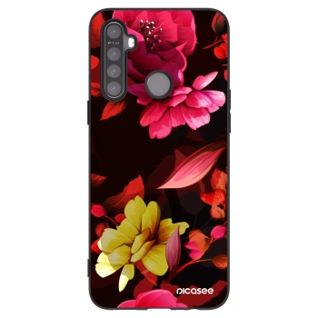 Picasee Realme 5 Hülle - Schwarzes Silikon - Dark Peonny