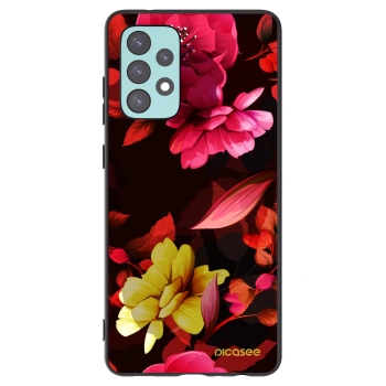 Picasee Samsung Galaxy A72 A725F Hülle - Schwarzes Silikon - Dark Peonny