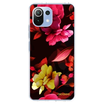 Picasee Xiaomi Mi 11 Lite Hülle - Transparentes Silikon - Dark Peonny