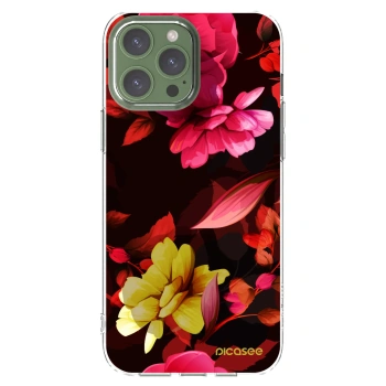 Picasee Apple iPhone 13 Pro Max Hülle - Transparentes Silikon - Dark Peonny