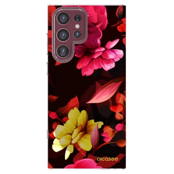 Picasee Samsung Galaxy S22 Ultra 5G Hülle - Transparentes Silikon - Dark Peonny