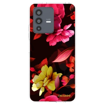 Picasee Vivo V23 5G Hülle - Transparentes Silikon - Dark Peonny