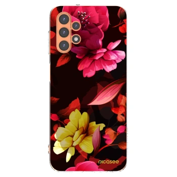Picasee Samsung Galaxy A13 4G A135 Hülle - Transparentes Silikon - Dark Peonny