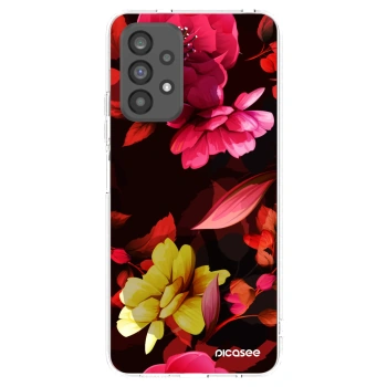 Picasee Samsung Galaxy A73 5G Hülle - Transparentes Silikon - Dark Peonny