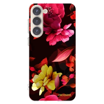 Picasee Samsung Galaxy S23+ 5G Hülle - Transparentes Silikon - Dark Peonny