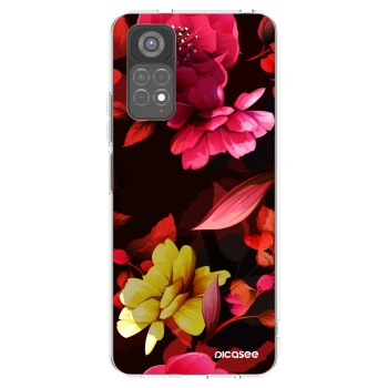 Picasee Xiaomi Redmi Note 11S 5G Hülle - Transparentes Silikon - Dark Peonny