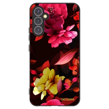 Picasee Samsung Galaxy A34 5G A346B Hülle - Schwarzes Silikon - Dark Peonny