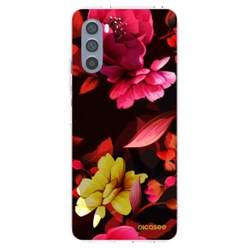 Picasee Motorola Moto G62 Hülle - Transparentes Silikon - Dark Peonny