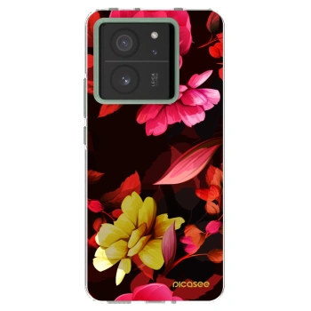 Picasee Xiaomi 13T Pro Hülle - Transparentes Silikon - Dark Peonny