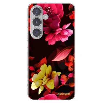 Picasee Samsung Galaxy S24 S921B 5G Hülle - Transparentes Silikon - Dark Peonny