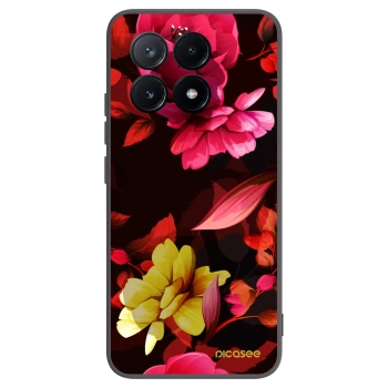 Picasee Xiaomi Poco X6 Pro Hülle - Schwarzes Silikon - Dark Peonny