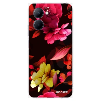 Picasee Realme C33 (2023) Hülle - Transparentes Silikon - Dark Peonny