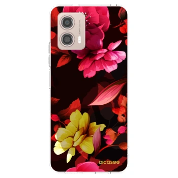 Picasee Motorola Moto G53 5G Hülle - Transparentes Silikon - Dark Peonny