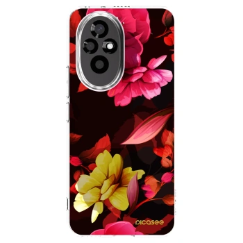 Picasee Honor 200 Pro 5G Hülle - Transparentes Silikon - Dark Peonny