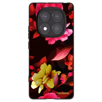Picasee Xiaomi Redmi Note 14 Pro+ 5G Hülle - Schwarzes Silikon - Dark Peonny