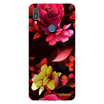 Picasee Huawei Y7 2019 Hülle - Transparentes Silikon - Dark Peonny