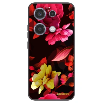Picasee Xiaomi Redmi Note 14S Hülle - Schwarzes Silikon - Dark Peonny