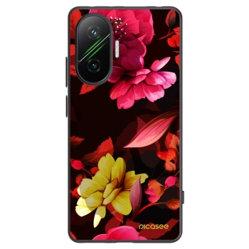 Picasee Xiaomi Poco F7 5G Hülle - Schwarzes Silikon - Dark Peonny