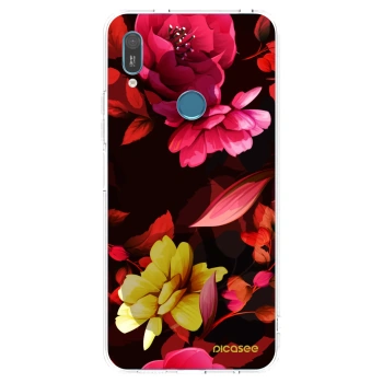 Picasee Huawei Y6 2019 Hülle - Transparentes Silikon - Dark Peonny