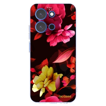 Picasee Xiaomi Redmi 15C 4G Hülle - Transparentes Silikon - Dark Peonny