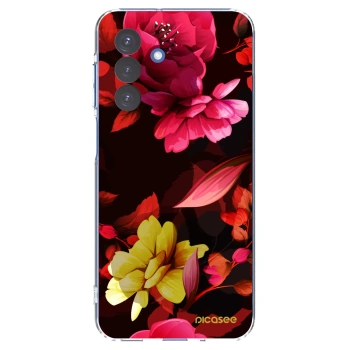 Picasee Samsung Galaxy A17 5G Hülle - Transparentes Silikon - Dark Peonny