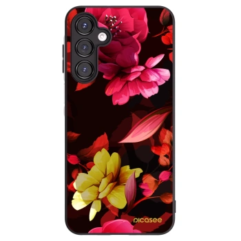 Picasee Samsung Galaxy A16 4G Hülle - Schwarzes Silikon - Dark Peonny