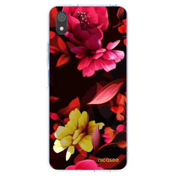 Picasee Xiaomi Redmi 7A Hülle - Transparentes Silikon - Dark Peonny