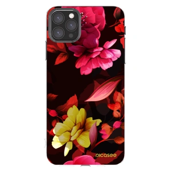 Picasee Apple iPhone 11 Pro Max Hülle - Transparentes Silikon - Dark Peonny