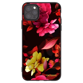 Picasee Apple iPhone 11 Pro Max Hülle - Schwarzes Silikon - Dark Peonny