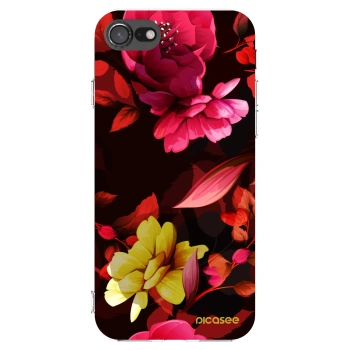 Picasee Apple iPhone 8 Hülle - Transparentes Silikon - Dark Peonny
