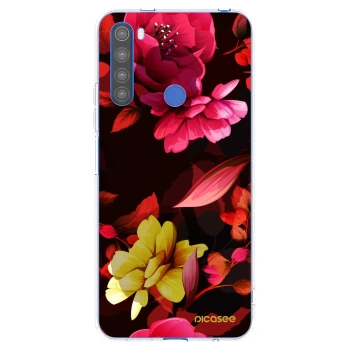 Picasee Xiaomi Redmi Note 8T Hülle - Transparentes Silikon - Dark Peonny
