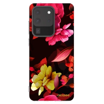 Picasee Samsung Galaxy S20 Ultra 5G G988F Hülle - Transparentes Silikon - Dark Peonny