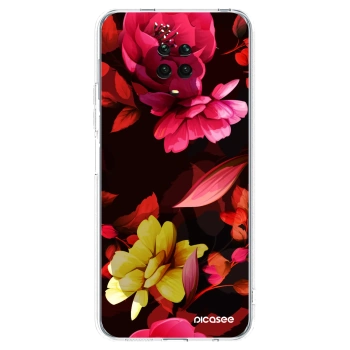 Picasee Xiaomi Redmi Note 9S Hülle - Transparentes Silikon - Dark Peonny