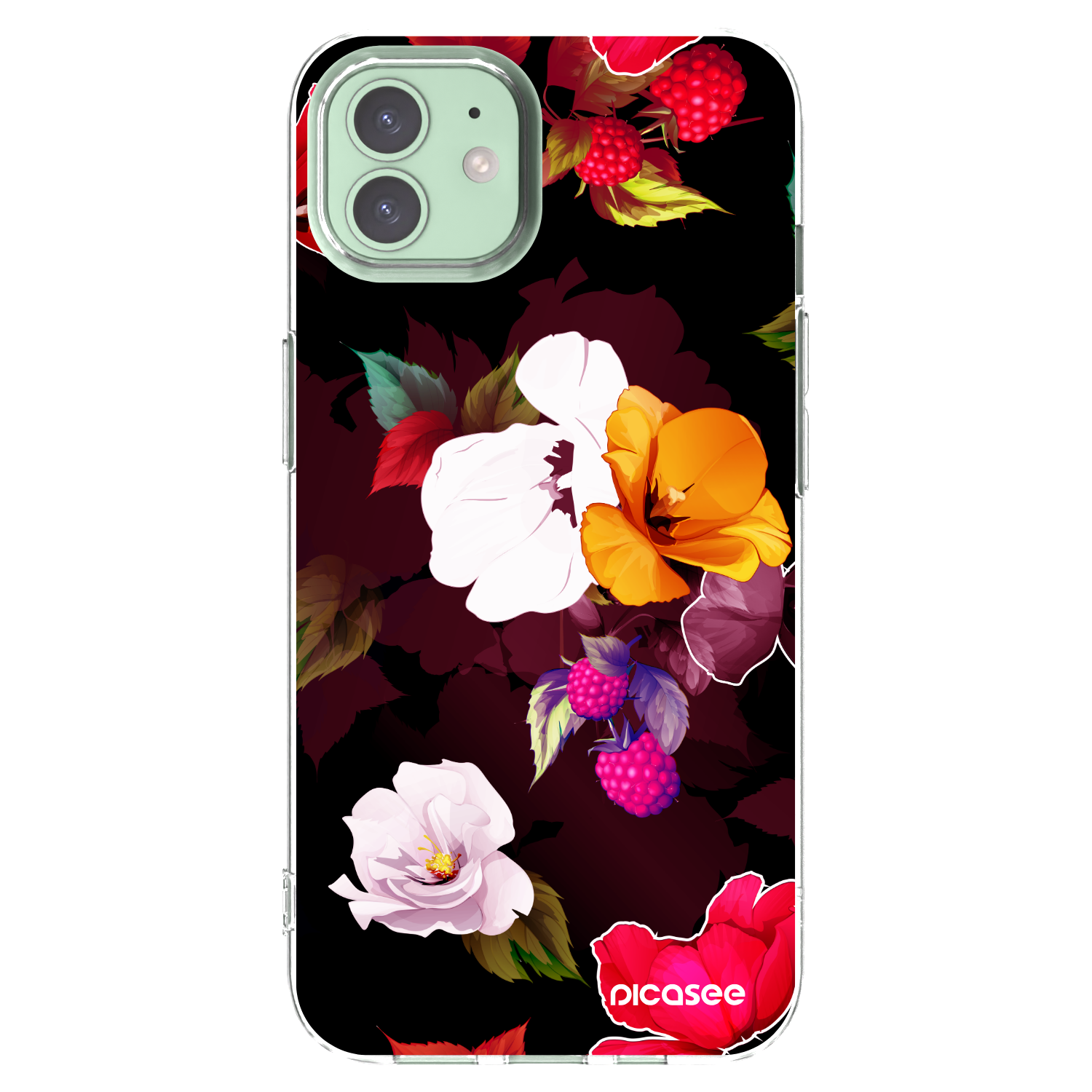 Picasee Apple iPhone 12 Hülle - Transparentes Silikon - Flowers and Berries