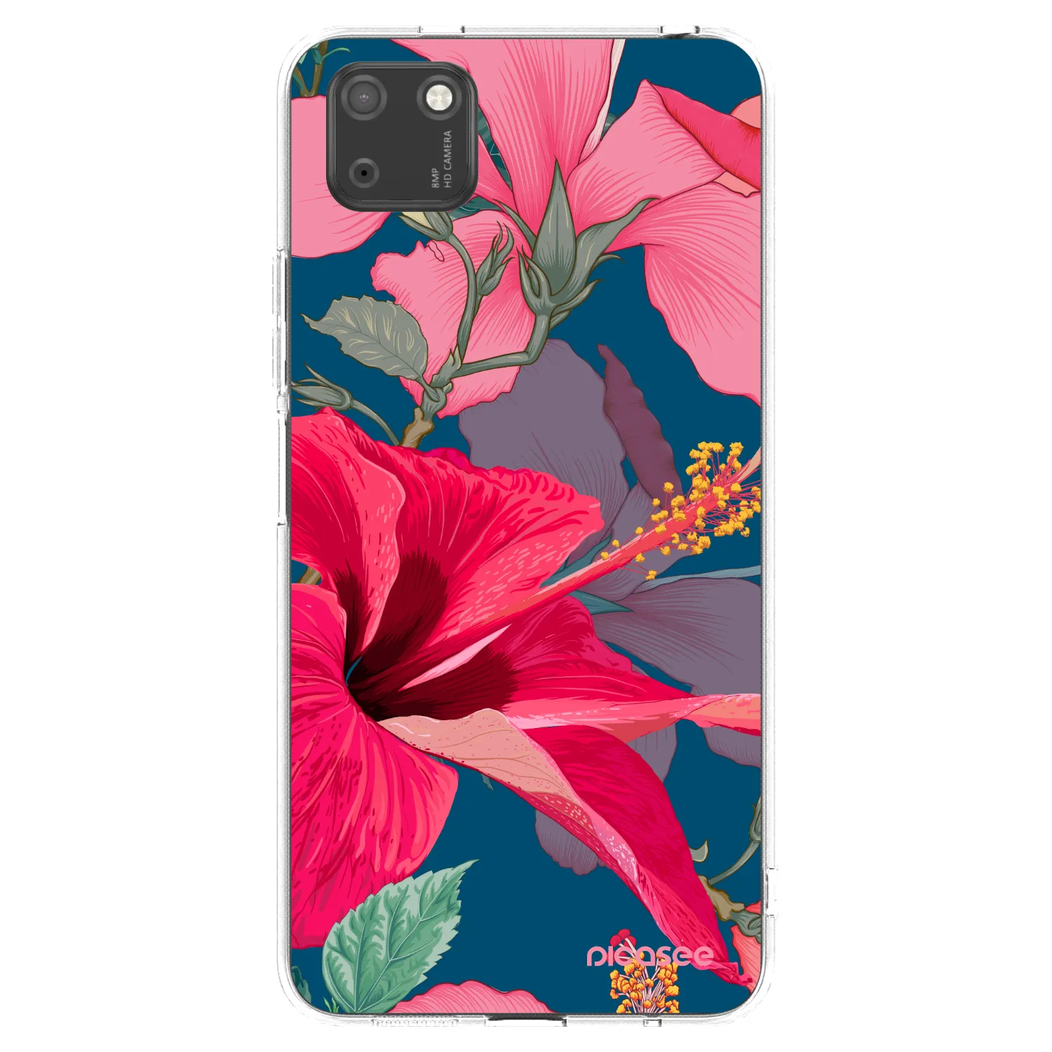 Picasee Huawei Y5P Hülle - Transparentes Silikon - Hibiscus